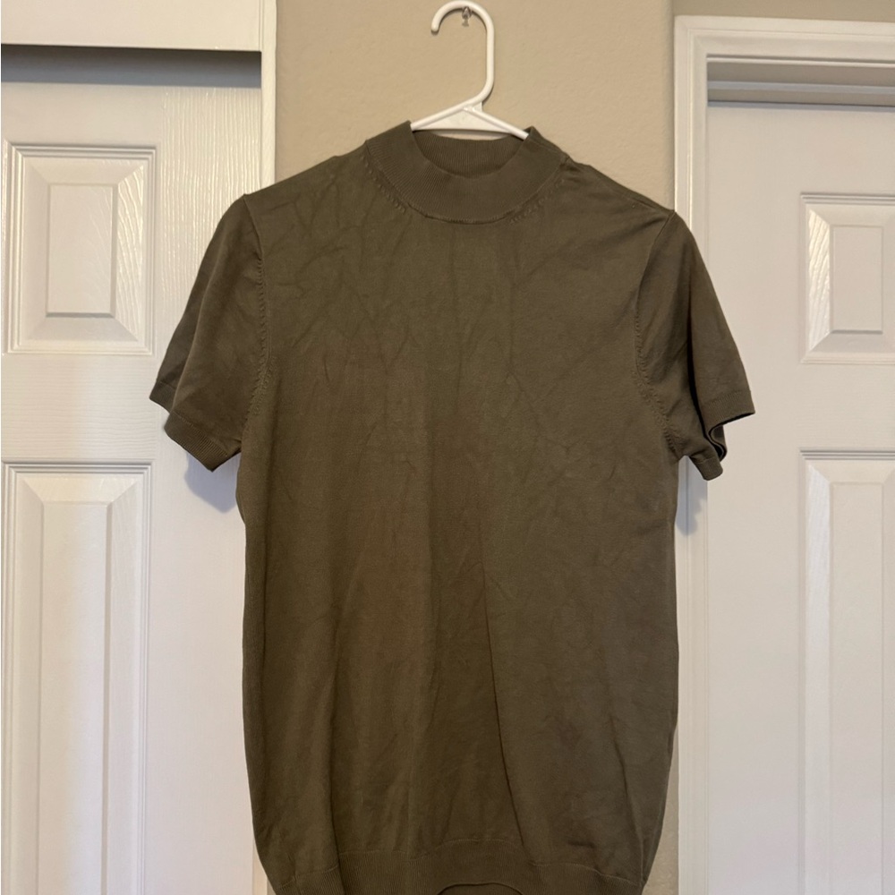 Zara Men's Khaki Short Sleeve Tee